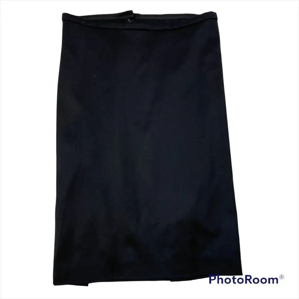 Unbranded Black Vintage‎ Pencil Skirt Back Button Panel Size Small